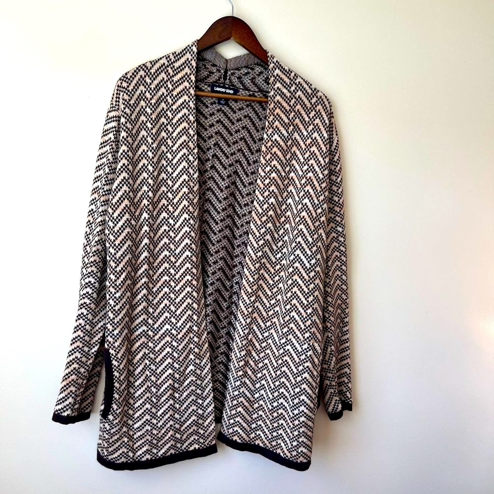 Lands' End Open Front Long Cardigan